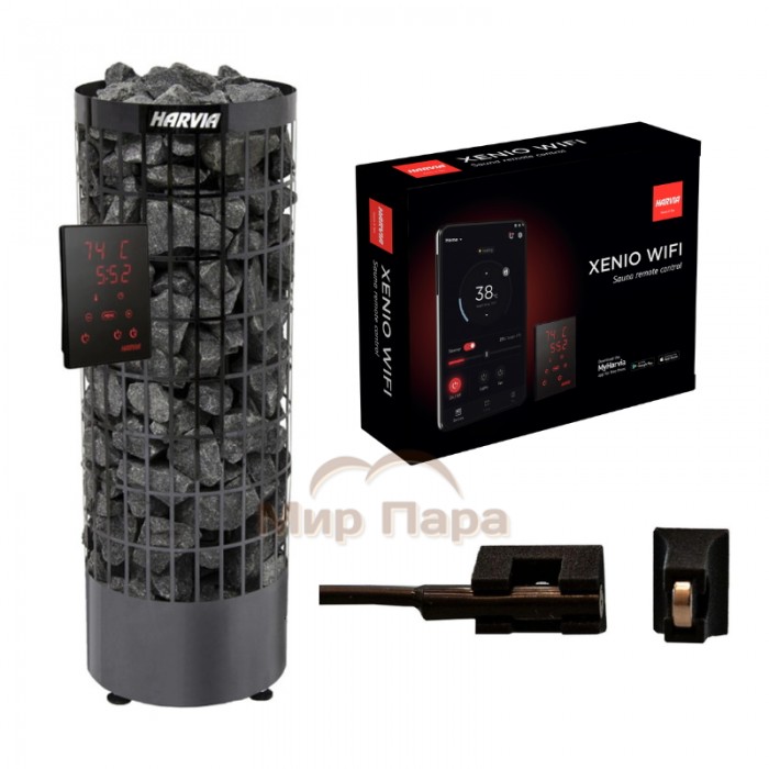 Набор Harvia Cilindro PC90XE Black Steel + CX001WiFi